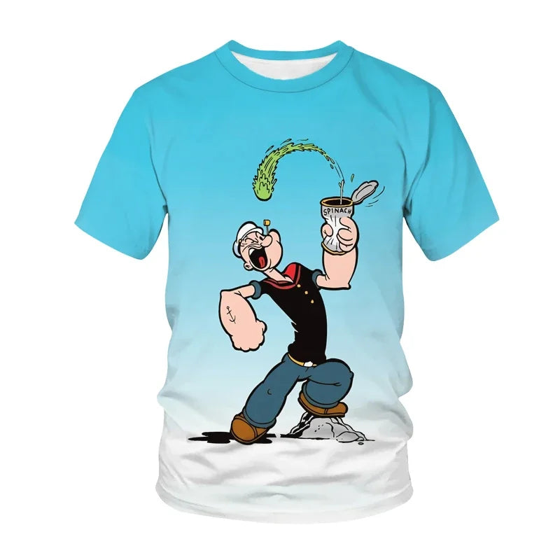 Herren Fashion Vintage 3D T-Shirt Rundhals Unisex Shirt Top Sommer Streetwear