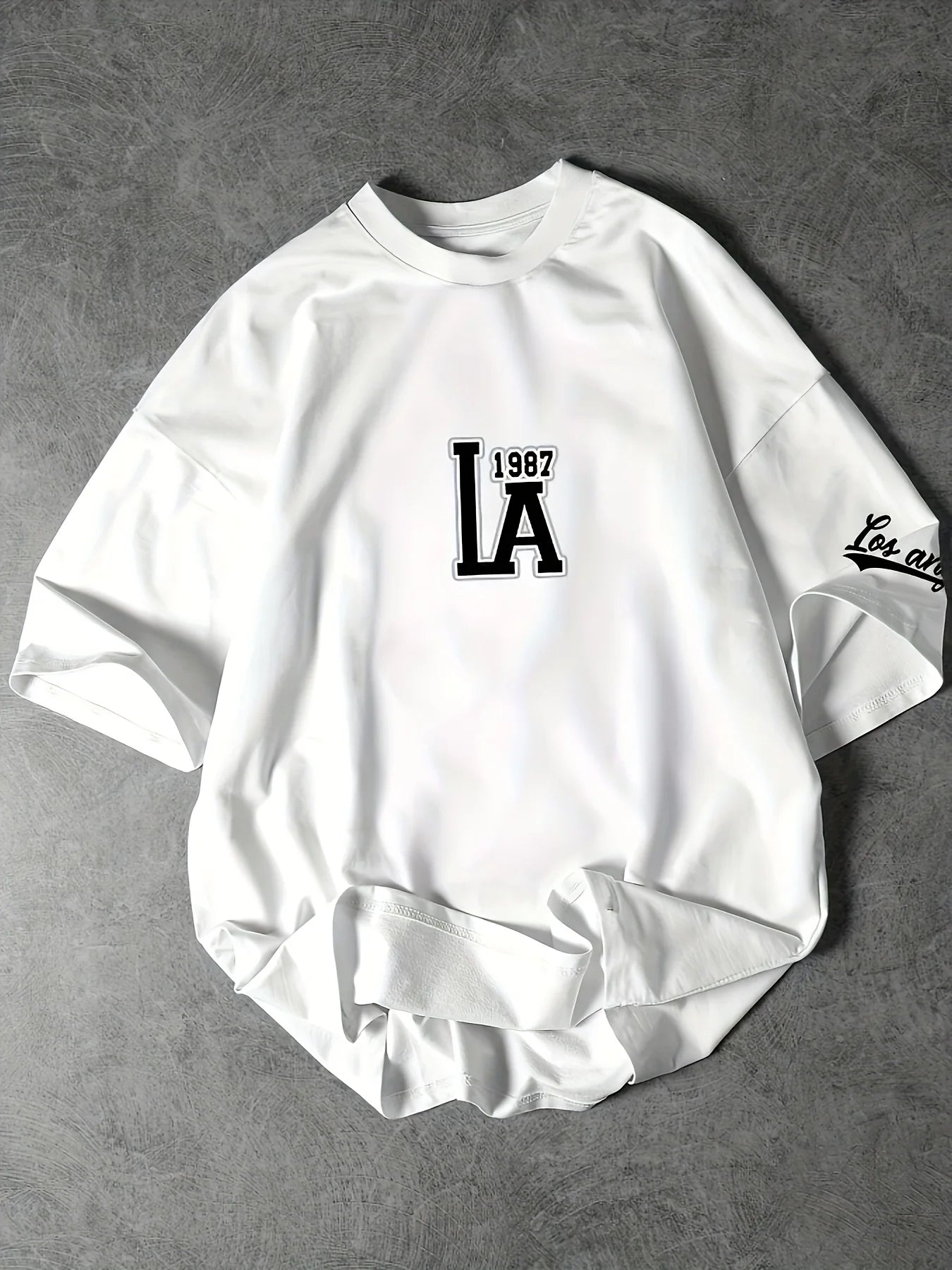 Herren T-Shirt Los Angeles Shirt Rundhals Streetwear Tank Top Hemd Polohemd