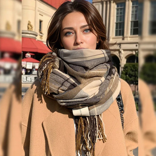 Damen Schal Winterschal Stola Schlauchschal Halstuch Wollschal Strickschal Loop