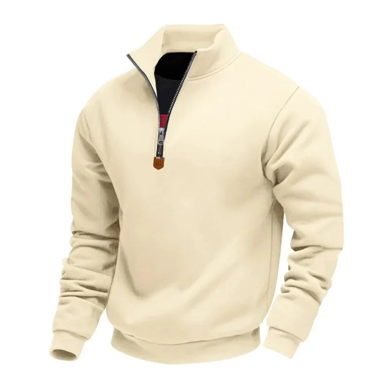 Herren Pullover Sweatshirt Troyer Pulli Sweater Stehkragen Zipper Langarmpulli