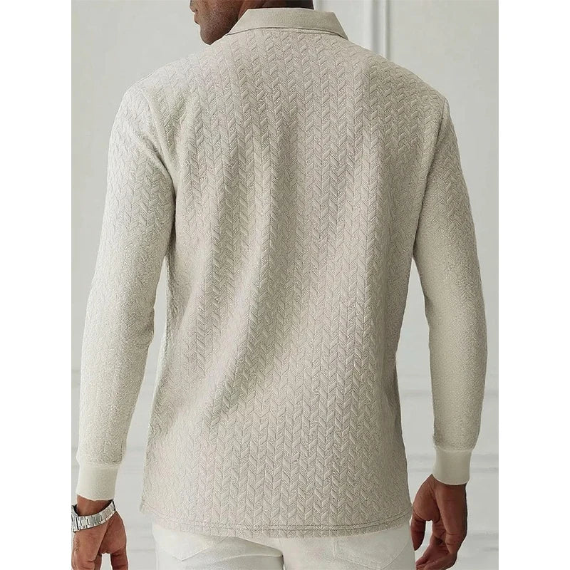 Herren Polo Pullover Sweatshirt Leichter Pulli Sweater Poloshirt Langarmshirt