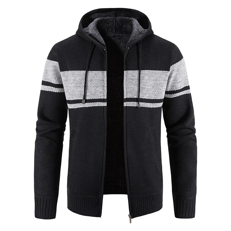 Herren Herbst Jacke Übergangsjacke Warme Sweatjacke Zipper Sweater Strickjacke