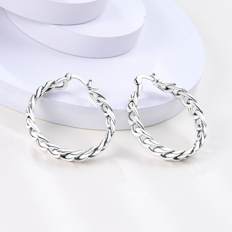 1 Paar Creolen aus 925 Sterling Silber Ohrringe Zirkonia Ohrstecker NEU
