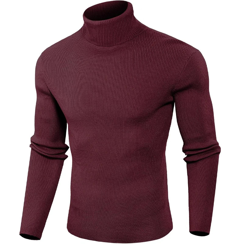 Herren Rollkragen Pullover Sweatshirt Leichter Pulli Sweater Shirt Langarmshirt