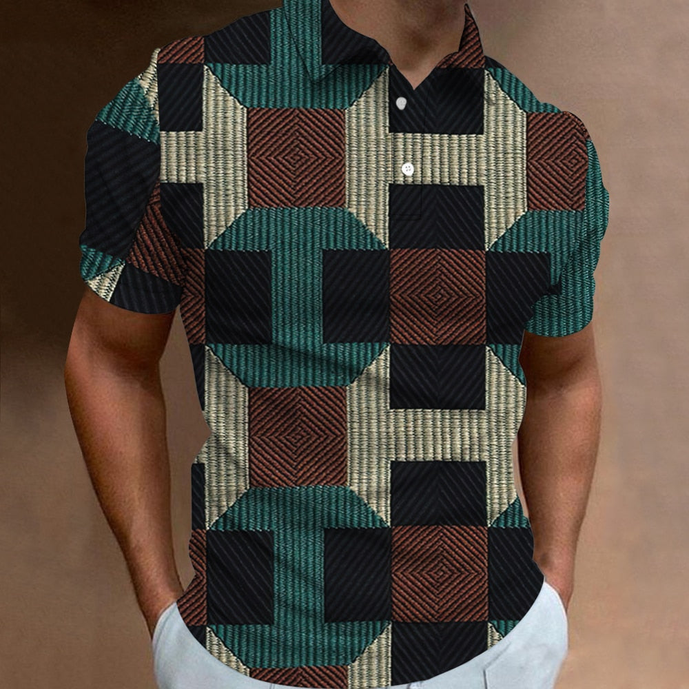 Herren Poloshirt POLO Shirt Zip Kontrast Kragen Kurzarm Slim Fit Hemd Polohemd Neu