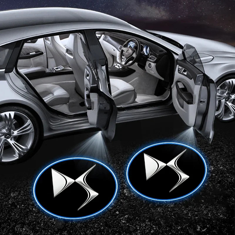 2X Kabelloses Autotürlicht LED-Auto Marken logo Projektor-Logo Willkommenslicht