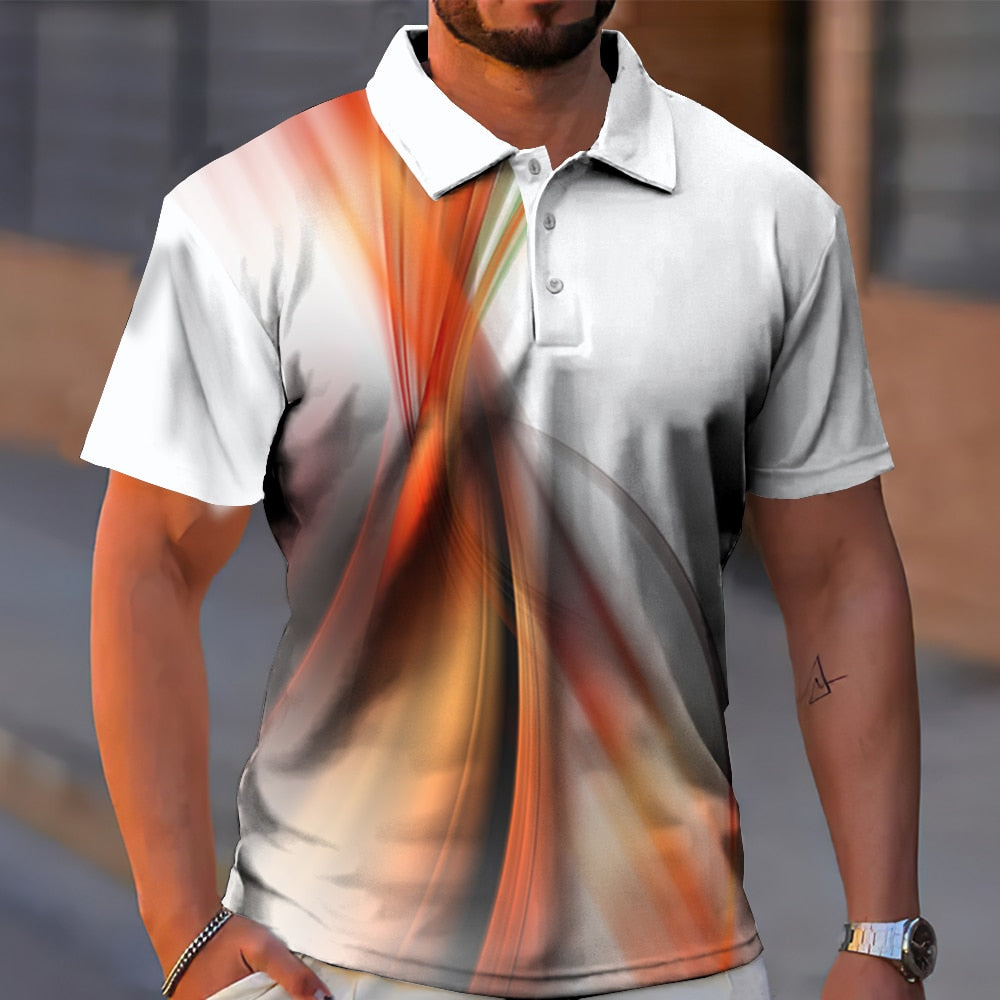 Herren Poloshirt POLO Shirt Zip Kontrast Kragen Kurzarm Slim Fit Hemd Polohemd