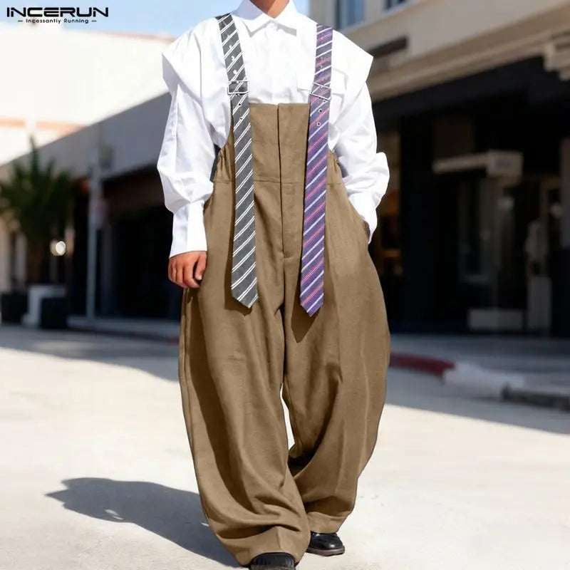 Männer Latzhose Hose Harems Pumphosen Pluderhosen Jogger Overalls Streetwear