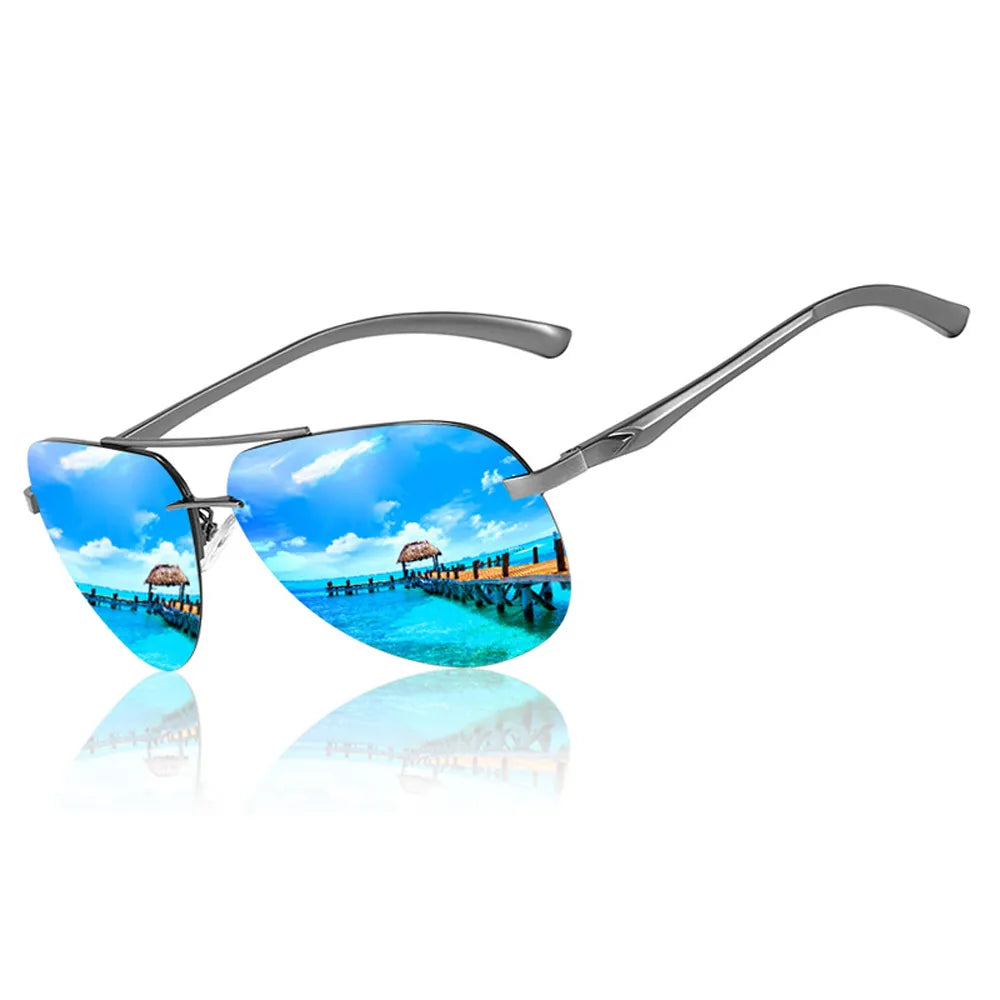 Aluminium Herren Sonnenbrille Polarisiert UV400 Schutz HD Fahren Pilotenbrille
