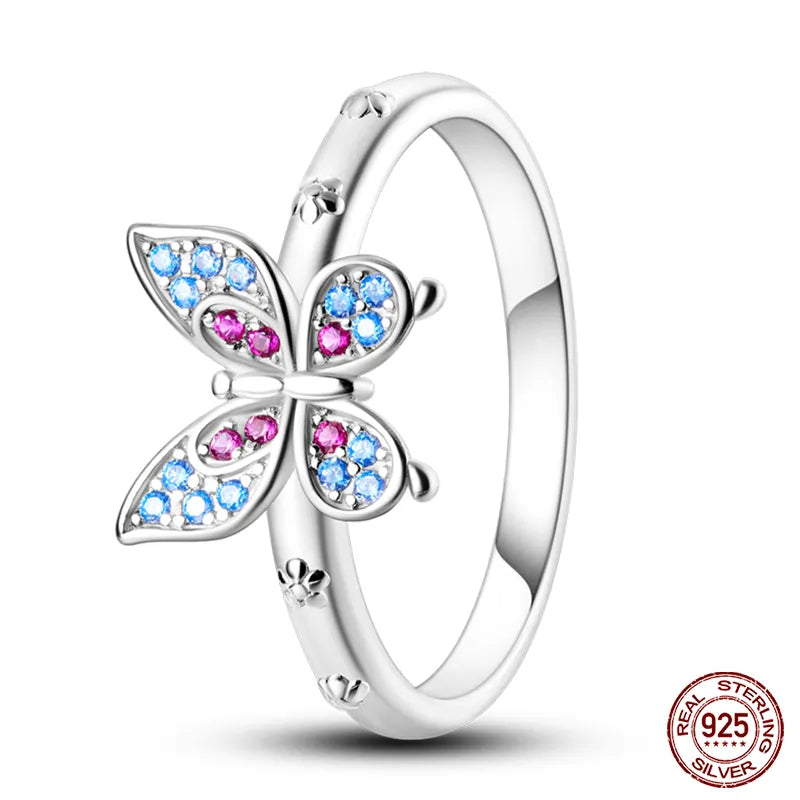 Massiv Sterling Silber 925 Ring filigran Fashion Damenring mit AAA Zirkonia