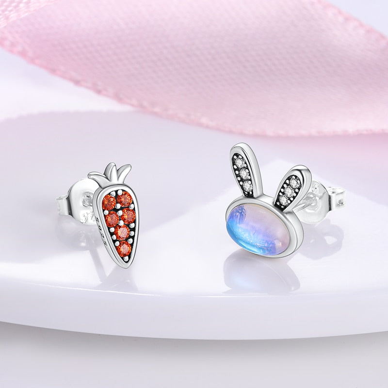 1 Paar Creolen aus 925 Sterling Silber Ohrringe Zirkonia Ohrstecker NEU