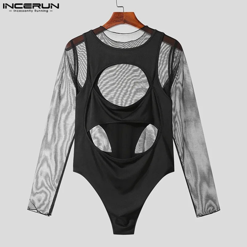 Fetisch Fashion Männer Sexy Bodysuits Herren Body Shirts Hemd Transparent Club