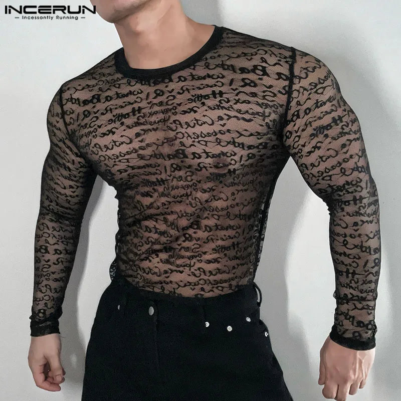 Fetisch Fashion Männer Oberteil Sexy Shirt Herren Body Hemd Transparent Clubwear