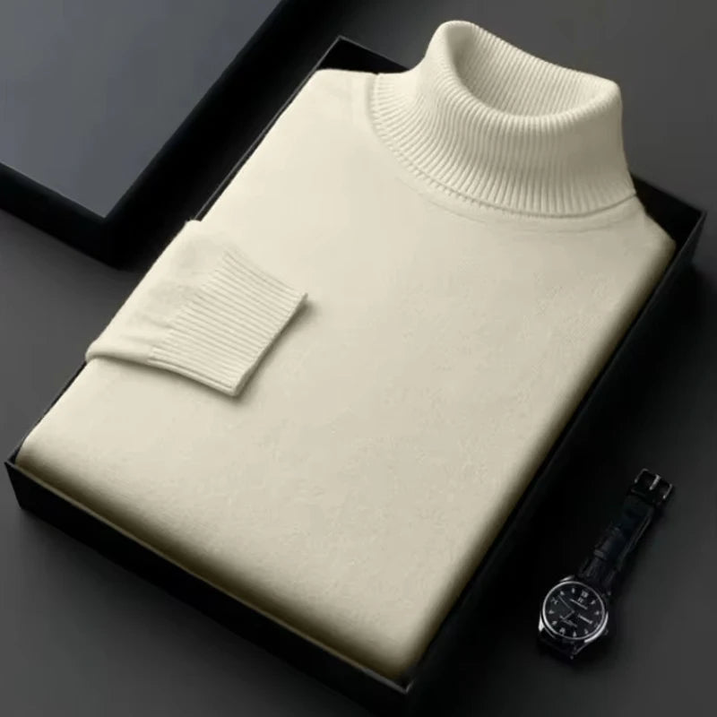Herren Rollkragen Pullover Sweatshirt Leichter Pulli Sweater Shirt Langarmshirt