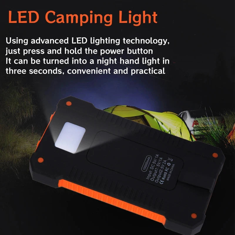 200000mAh Schnell Lade Solar PowerBank 2 USB Externes Phone Ladegerät Outdoor