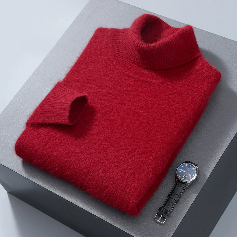 Herren Rollkragen Pullover Sweatshirt Langarm Pulli Sweater Shirt 100% Kaschmir
