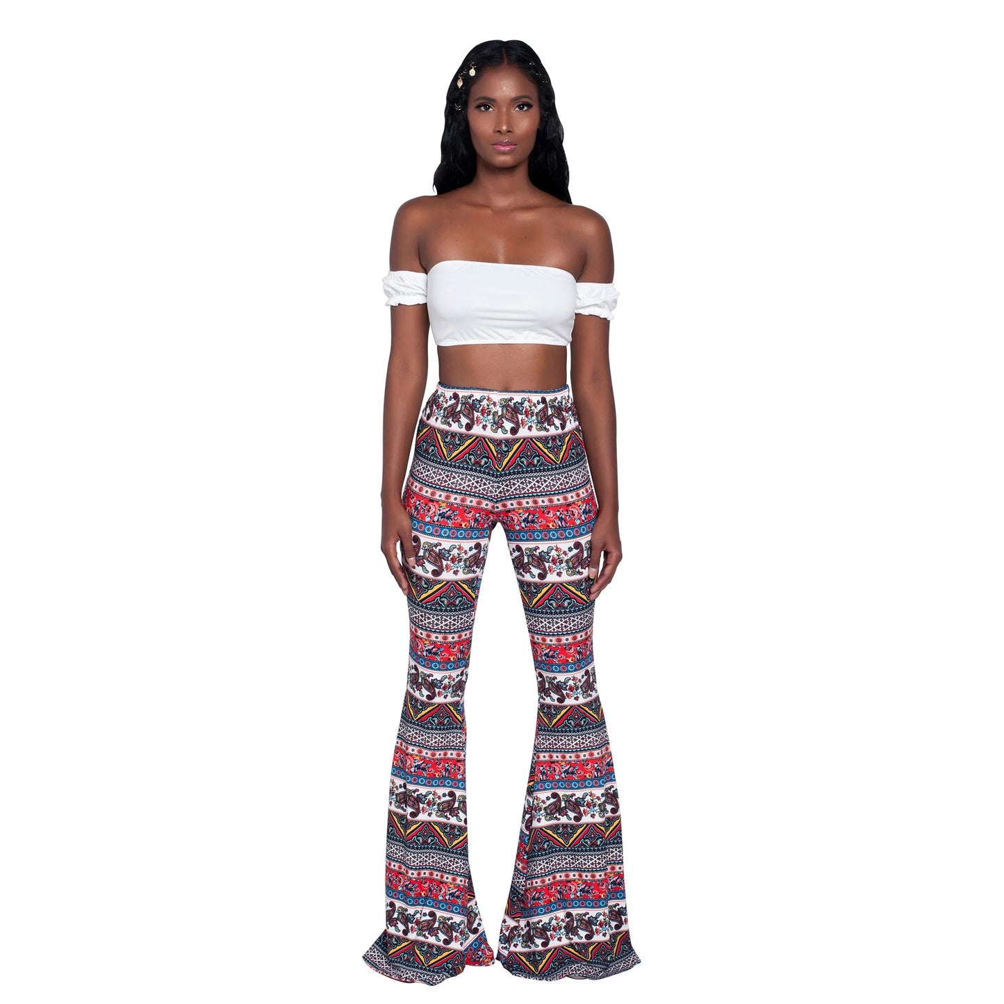 Pantaloni Yoga donna a gamba larga Leggins Svasati Sportivi Fitness Tuta Retro