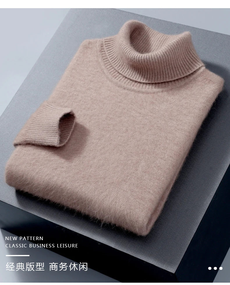 Herren Rollkragen Pullover Sweatshirt Langarm Pulli Sweater Shirt 100% Kaschmir