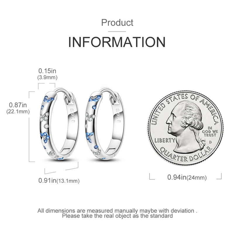 Orecchini a Cerchio in Argento 925 Sterling con Zirconi | Creole Brillantini