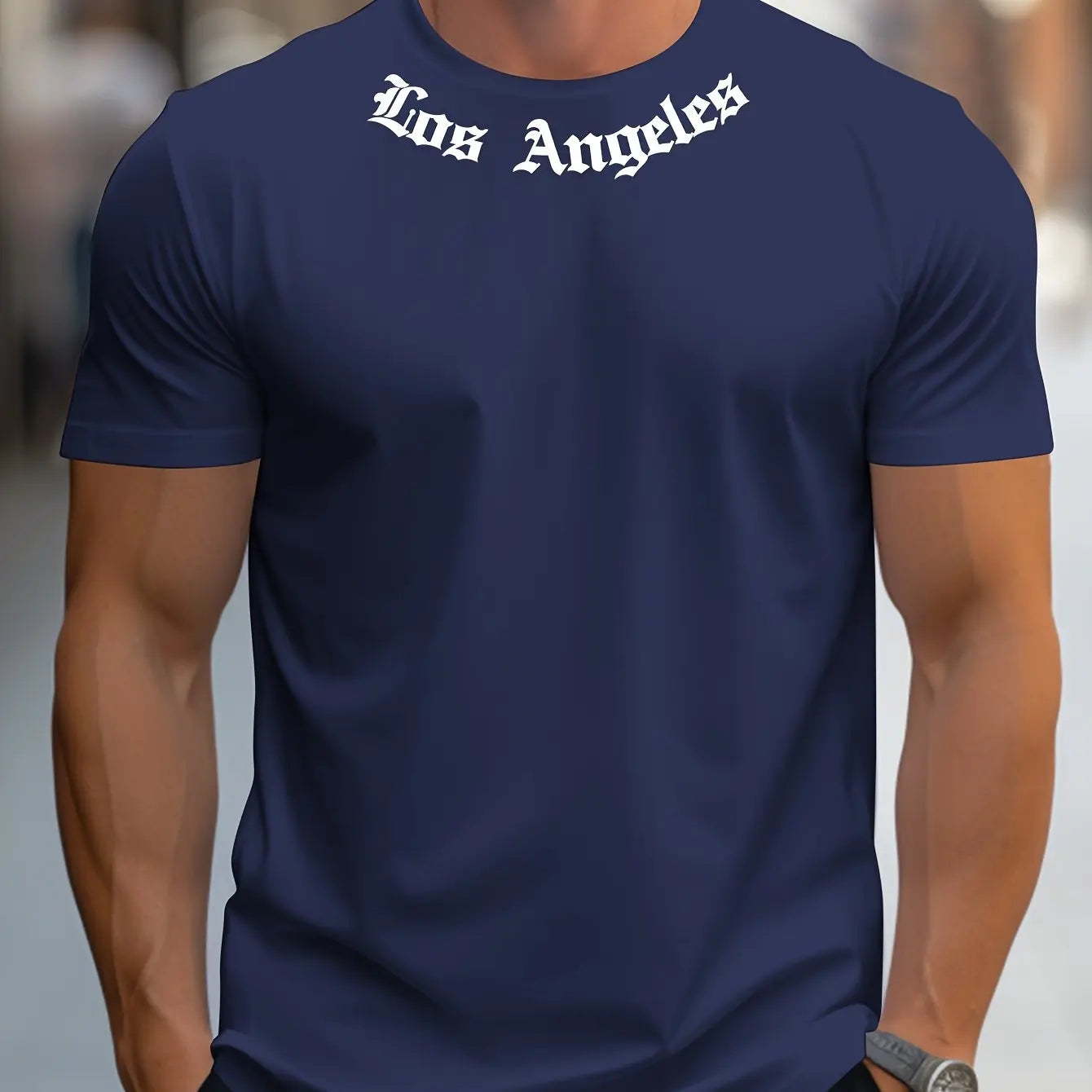 Herren T-Shirt Los Angeles Shirt Rundhals Streetwear Tank Top Hemd Polohemd