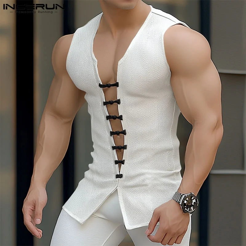Herren Oberteil Ärmellos Weste Tank Top Sexy Shirt Clubwear Muskel T-Shirt