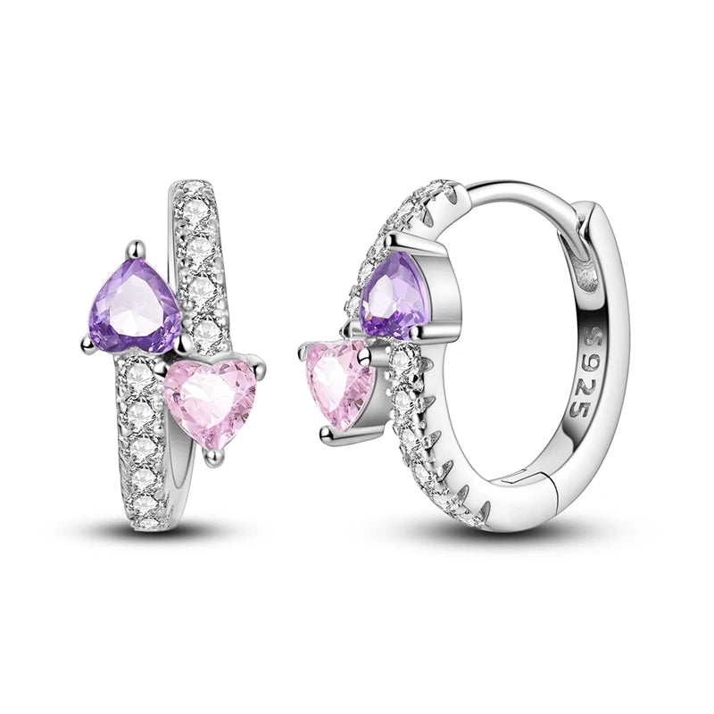 Orecchini a Cerchio in Argento 925 Sterling con Zirconi | Creole Brillantini