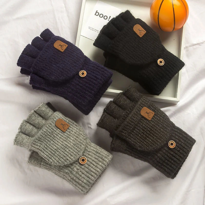 Damen Handschuhe Herbst Winter Gestrickte Damenhandschuhe Fäustlinge Touchscreen