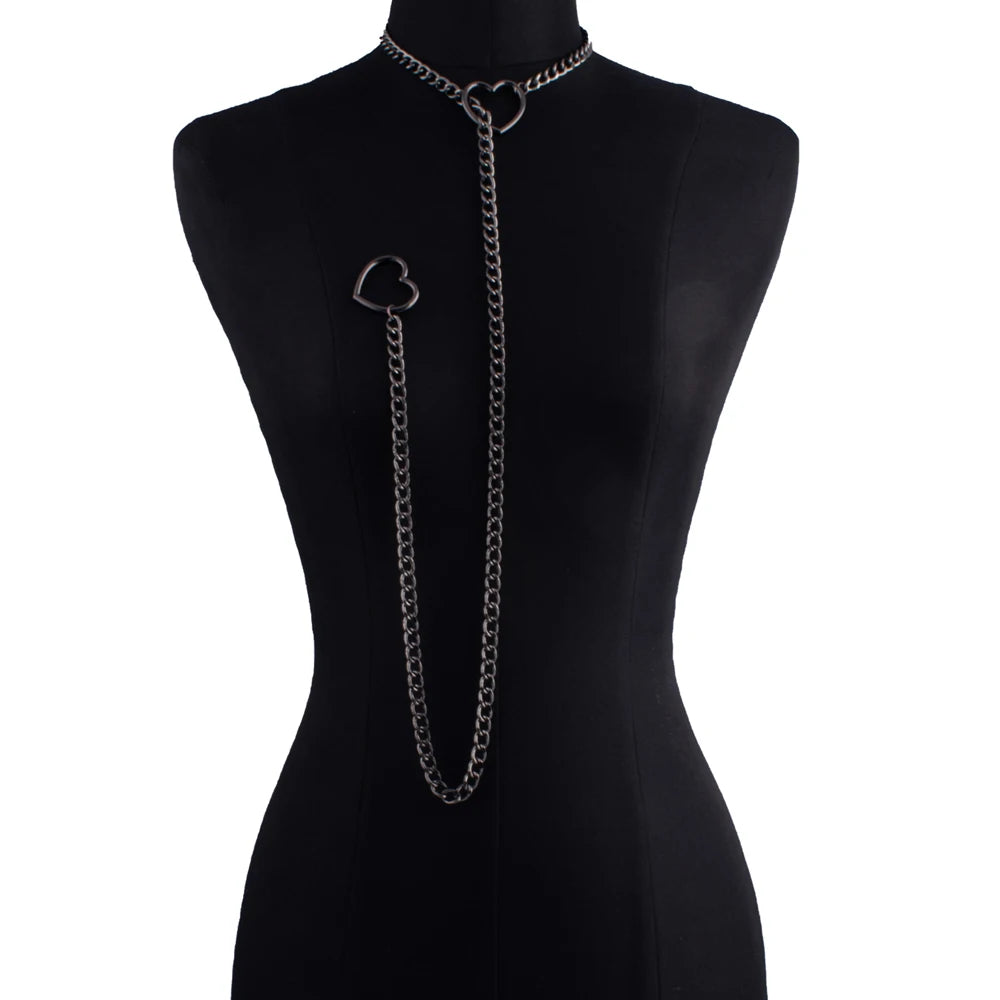 Sexy Halsband Harness Kette BH Gürtel  Punk Goth Frauen Bdsm Bondage Chocker