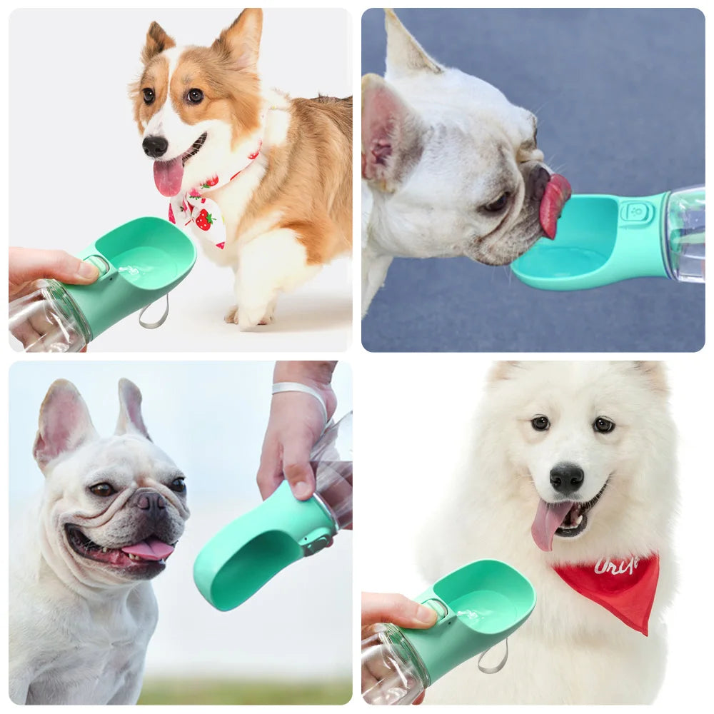Hunde Trinkflasche Wasserflasche 680ml Unterwegs Futterbehälter Reise Wassernapf