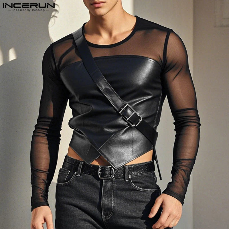 Maglietta Uomo Shirt T-Shirt Canottiera Camicia Maglia Sexy Body Trasparente Top