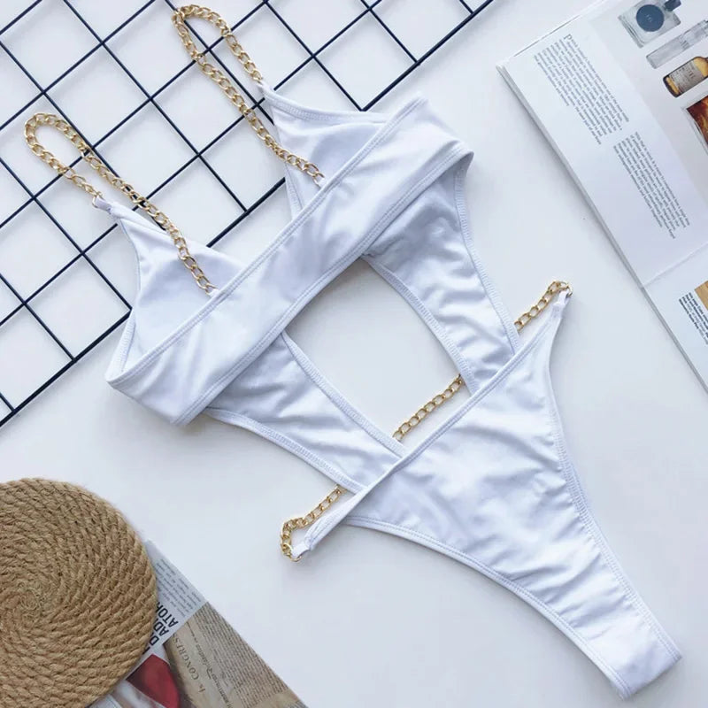Frauen Bademode High Cut Bikini Set Sexy Push Up Badeanzug Damen Tanga Swimwear