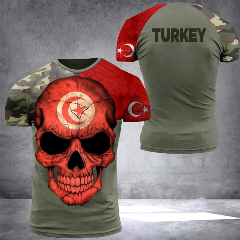 Herren T-Shirt Fashion Türkei Fan Trikot Rundhals Unisex Sommer Streetwear
