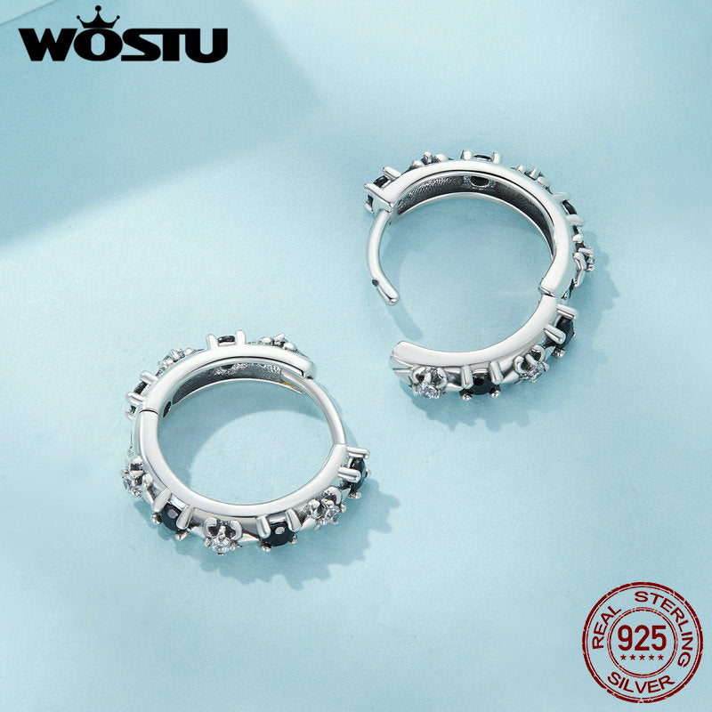 1 Paar Creolen aus 925 Sterling Silber Ohrringe Zirkonia Ohrstecker NEU