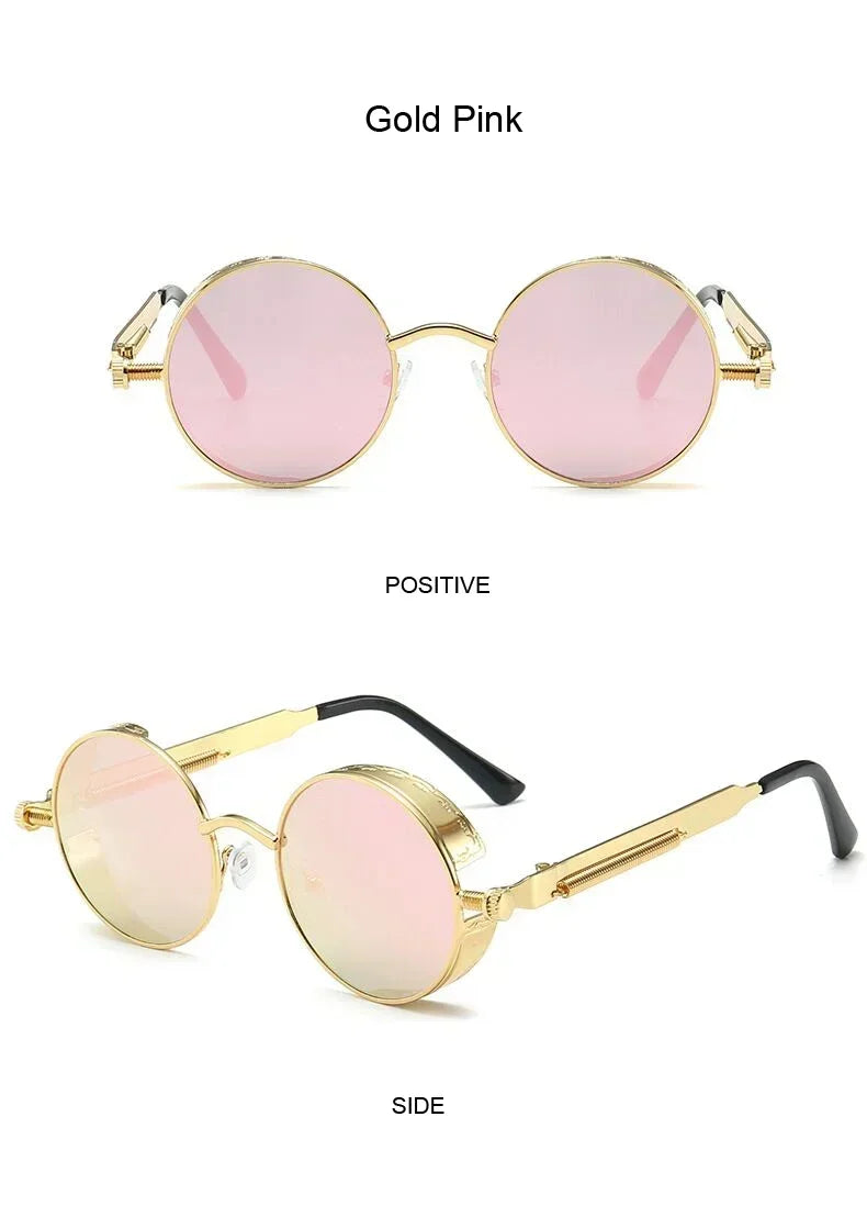 Damen Sonnenbrille Luxus Modische runde Herren Brille Vintage UV400