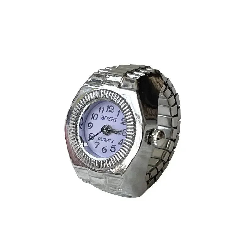 Fashion Fingeruhr Ringuhr Punk Finger Mini Uhr Quarzuhr Ring Herren Damen