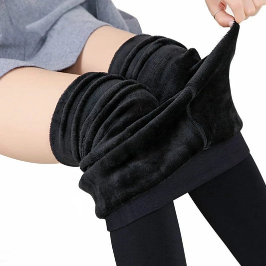 Frauen Winter Warm Thermo Hose Innenfleece Strumpfhose Blickdicht Hosen Leggins