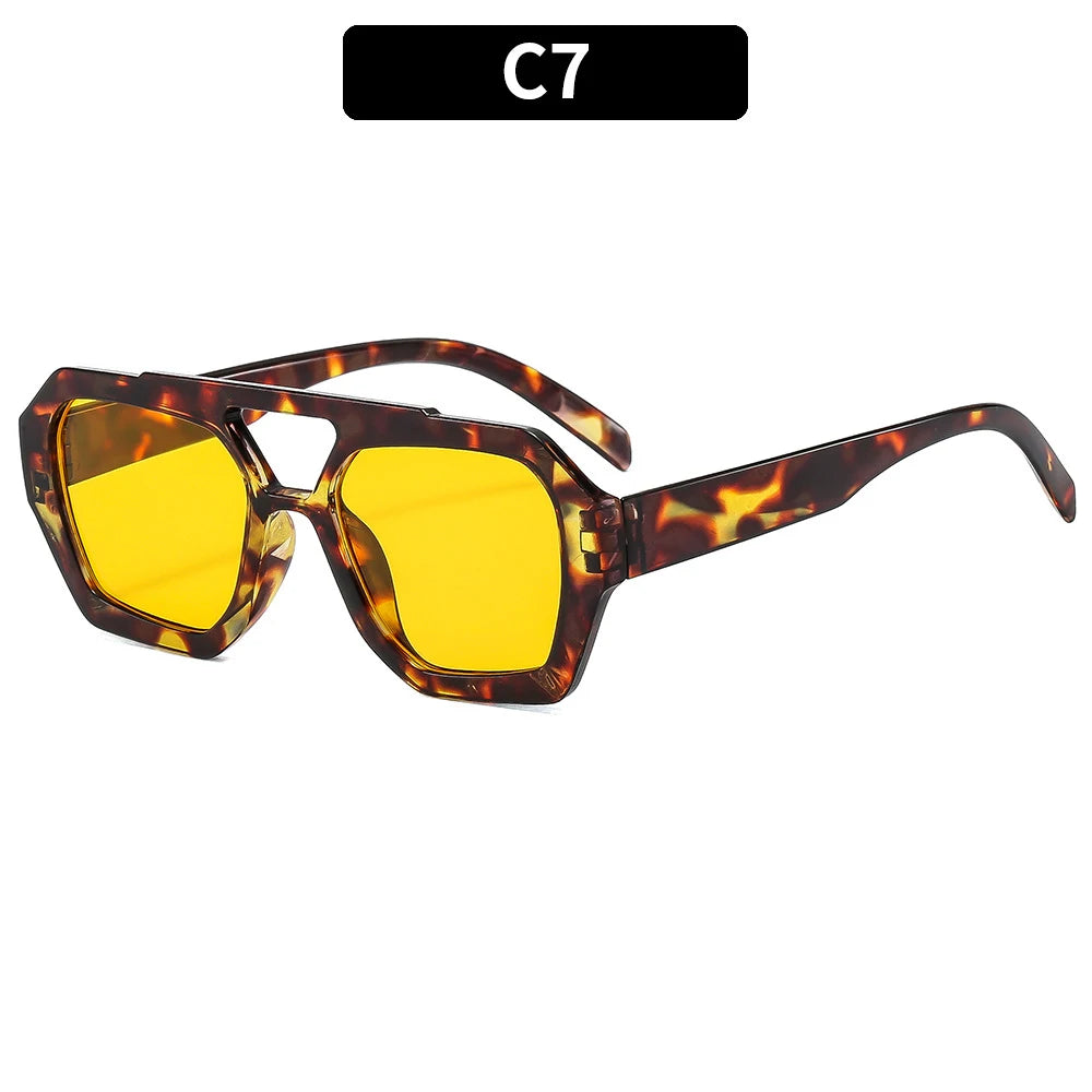 Damen Sonnenbrille Designer Luxus Brille Quadratische Übergröße Gläser Vintage