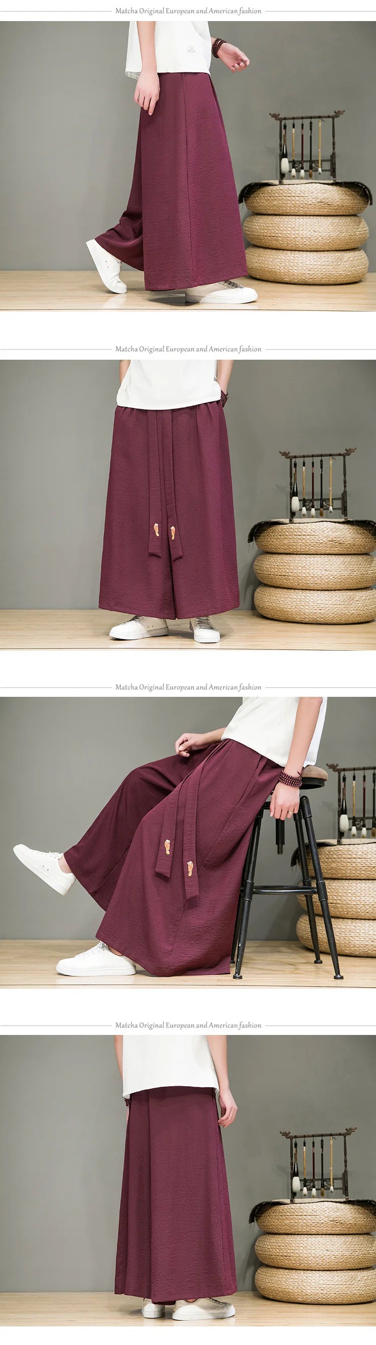 Männer Hose Haremshosen Pumphosen Pluderhosen Hosenrock Herrenrock Kilt Kimono