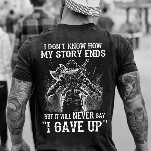 Herren Gym Fitness Vikings Tattoo 3D T-Shirt Rundhals Unisex Streetwear