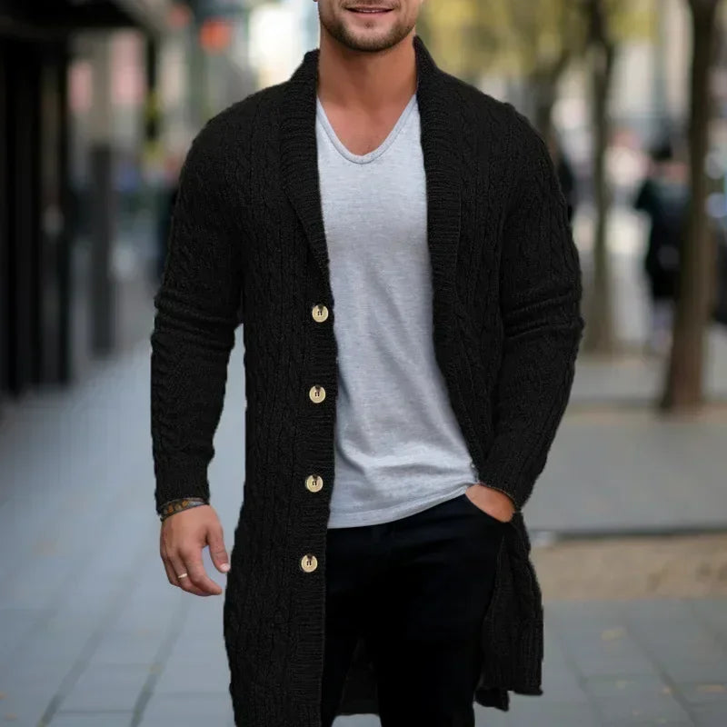 Herren Herbst Jacke Übergangsjacke Sweatjacke Sweater Strickjacke mit Zopfmuster