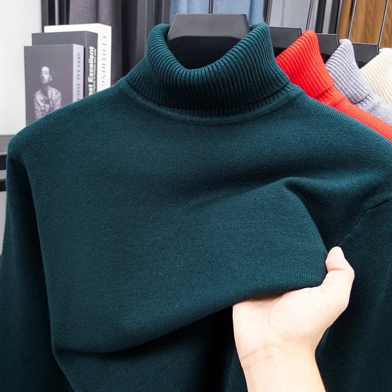 Herren Rollkragen Pullover Sweatshirt Leichter Pulli Sweater Shirt Langarmshirt