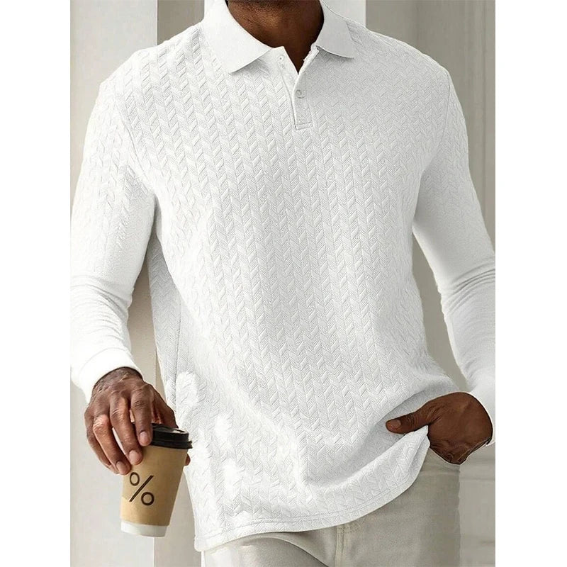 Herren Polo Pullover Sweatshirt Leichter Pulli Sweater Poloshirt Langarmshirt