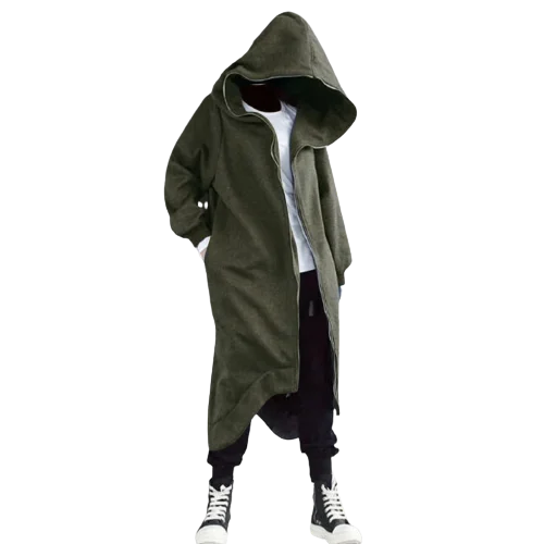 Herren Hoodie Sweatjacke lange Jacke Zipper Sweater Pullover Pulli Streetwear