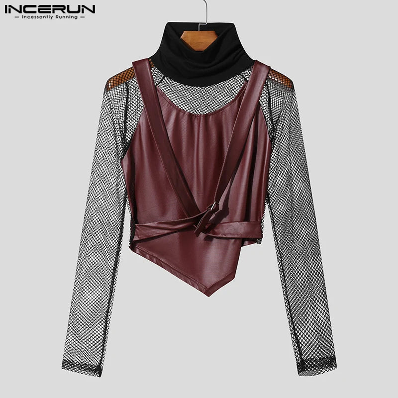 Fetisch Fashion Männer Oberteil Sexy Shirt Herren Body Hemd Transparent Clubwear