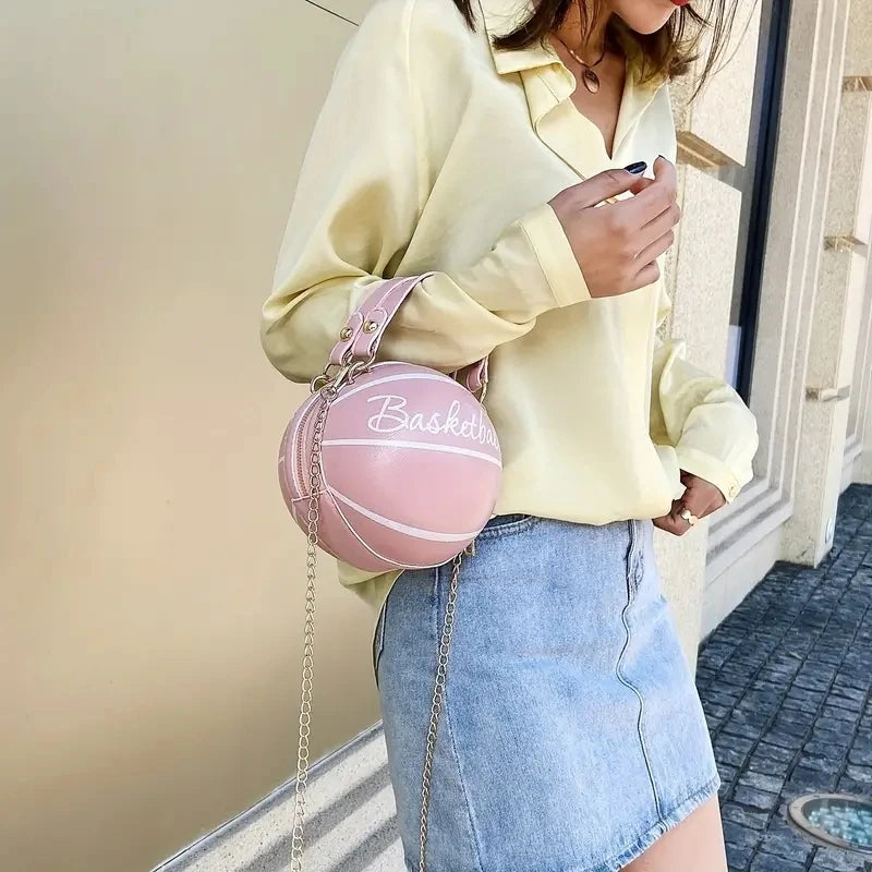 BagStreet kleine Damen Handtasche Schultertasche Umhängetasche Basketball Tasche