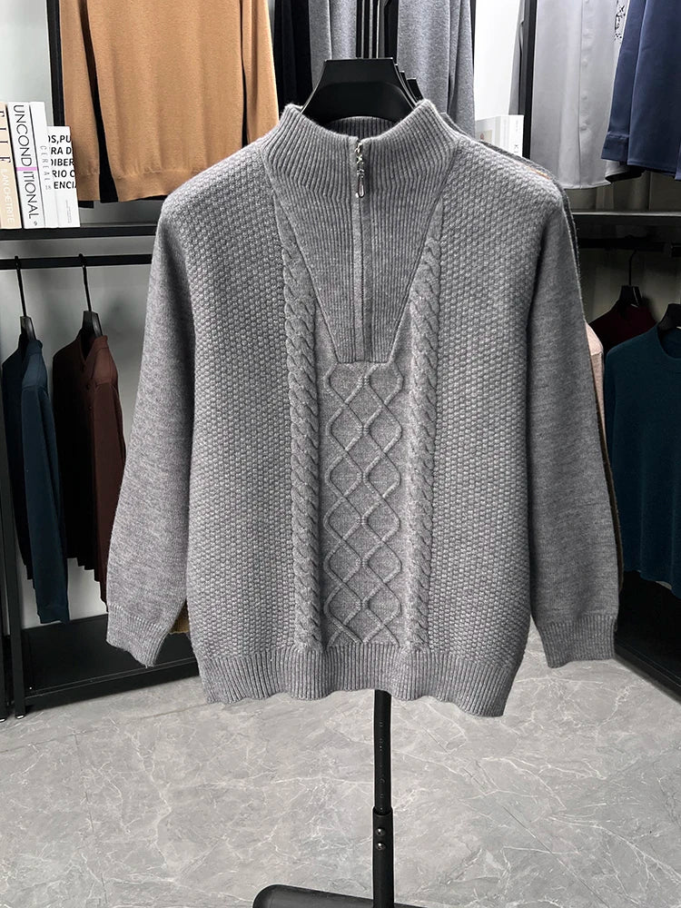 Herren Pullover Sweatshirt Troyer Pulli Sweater Stehkragen Zipper Langarmpulli