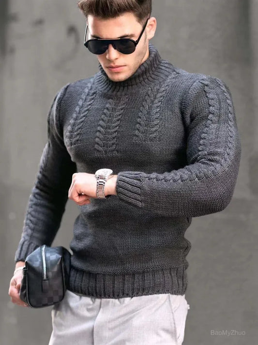 Herren Rollkragen Pullover Sweatshirt Pulli Zipper Sweater Shirt Langarmshirt