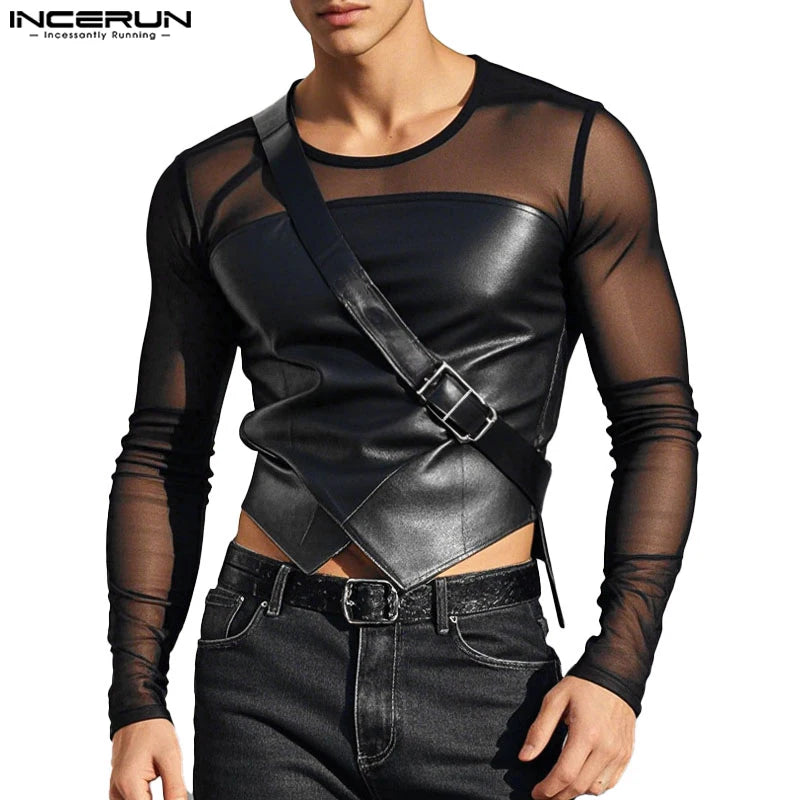 Maglietta Uomo Shirt T-Shirt Canottiera Camicia Maglia Sexy Body Trasparente Top