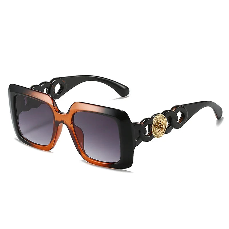 Damen Sonnenbrille Designer Luxus Brille Quadratische Gläser Vintage UV400