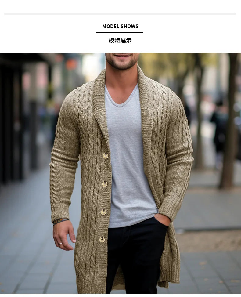 Herren Herbst Jacke Übergangsjacke Sweatjacke Sweater Strickjacke mit Zopfmuster